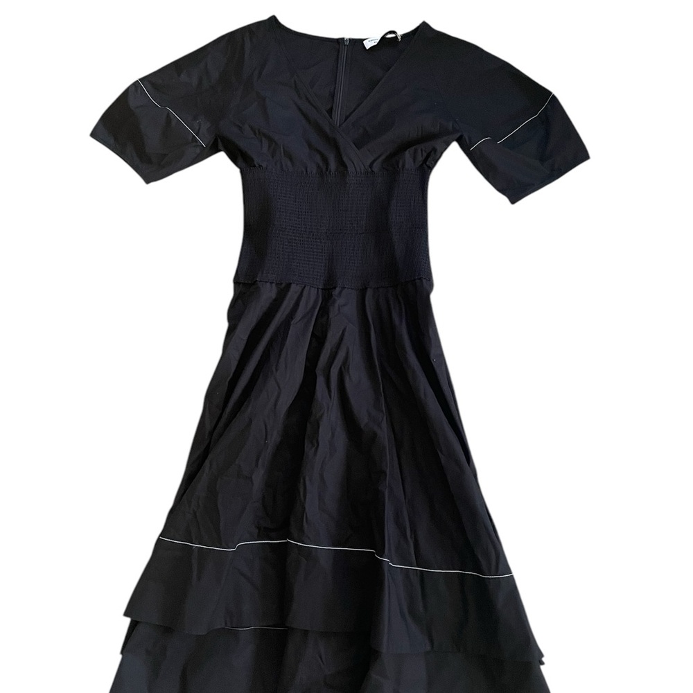 Proenza Schouler White Label Poplin V-Neck Puff Sleeve midi Dress Size 4